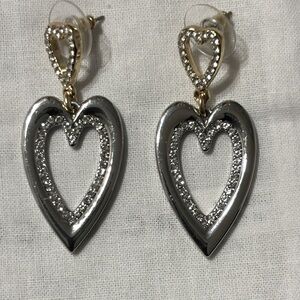 Karl Lagerfeld Two-Toned Heart Earrings